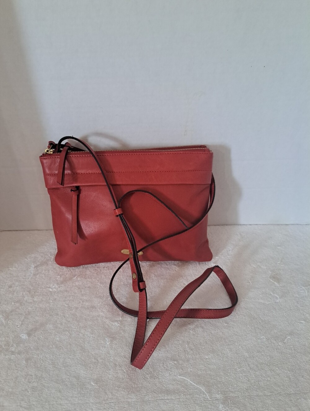 Lodis Classic Red Leather Crossbody Bag